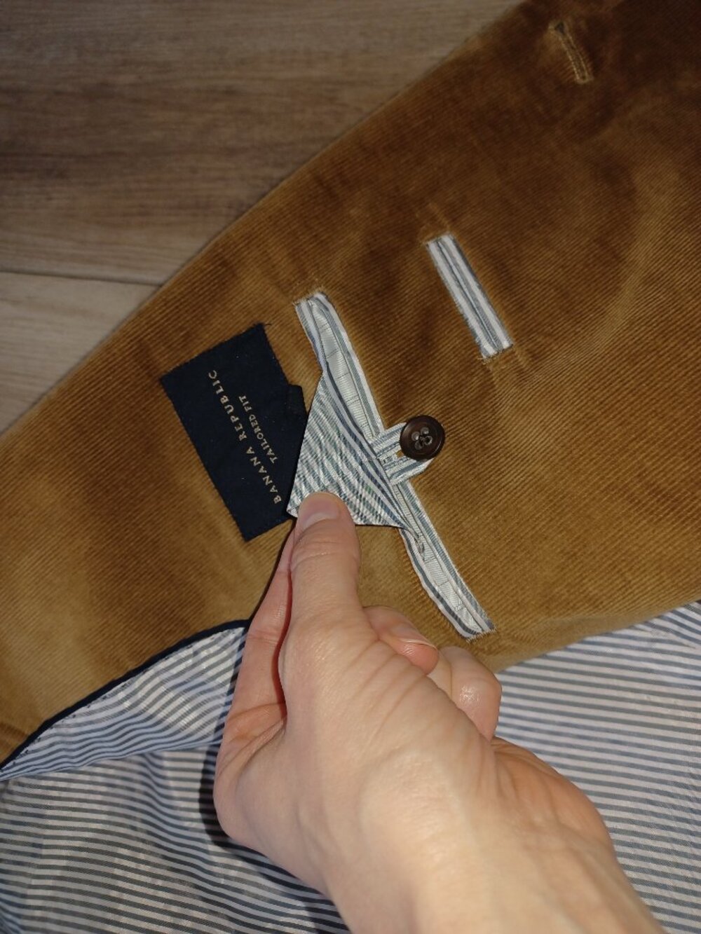 NWT Banana Republic Duca Visconti Italian Corduroy Blazer 44R Tailored Fit Tan - Picture 10 of 13